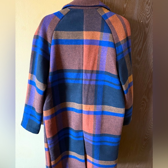 Navy rust plaid coat - Picture 8 of 8